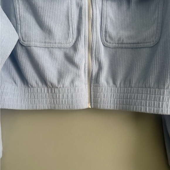 Aerie Light Blue Corduroy Utility Cropped Zip up Jacket size small - Picture 4 of 10